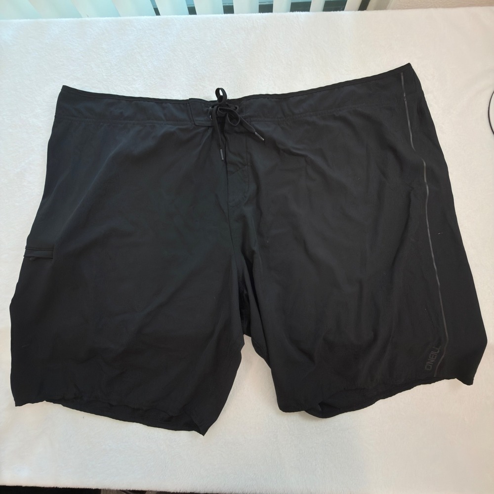 O'Neill Board Shorts Mens 52 Black Excellent Hyperfreak American Flag Patch